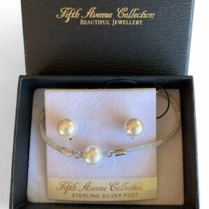 FAC Pearl Crystal Stardust Bracelet & Earrings​​ Set​